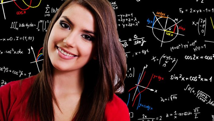 Blackboard with mathematics sketches – vector illustration